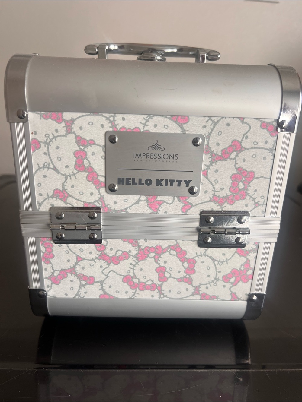 Impressions Hello Kitty Silver and Pink Makeup Case